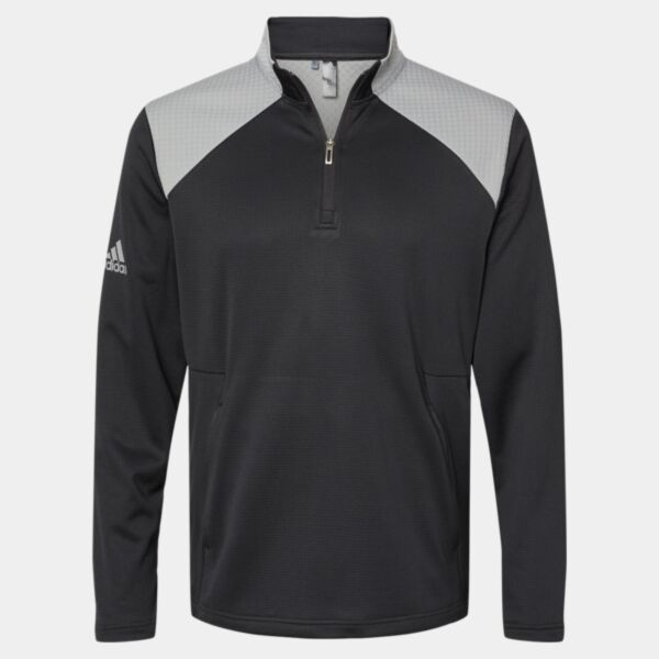 Men's Textured Mixed Media Quarter-Zip Pullover Thumbnail